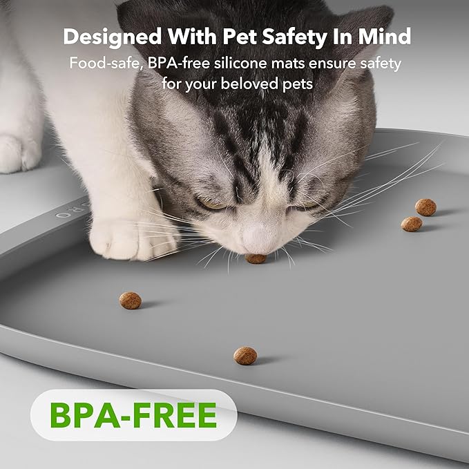 PETLIBRO Pet Mats for Dogs and Cats, Extra Large Dog Bowl Mat for Feeder or Fountain, Non-Slip Waterproof Pet Feeding Mat for PLAF103 Dual Tray, PLAF109, PLAF203 Dual Tray, PLAF301