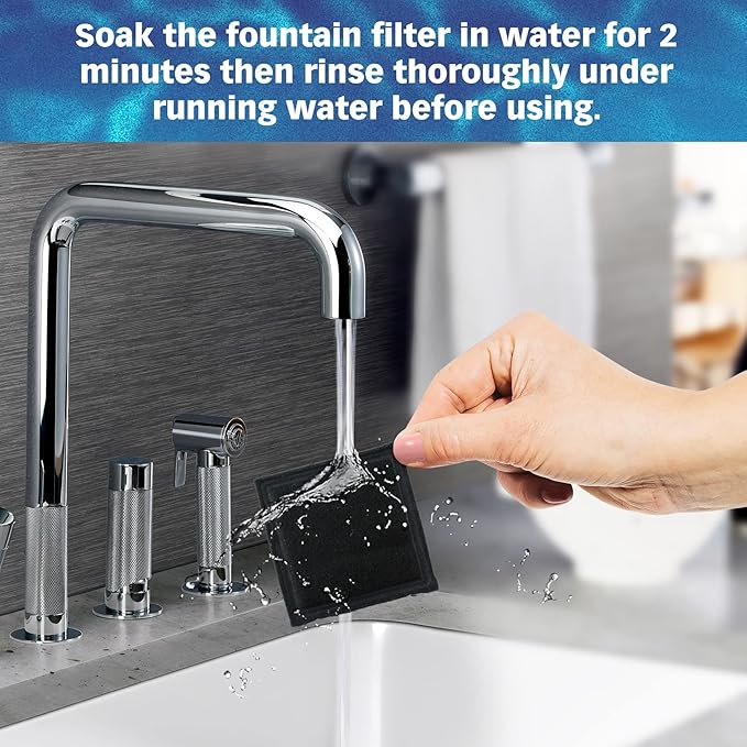 PETSTANDARD Replacement Filter Compatible with PetSafe® Fountain Aqua Cube®, Aqua Falls® and Current Pet Water Fountain, Pack of 12
