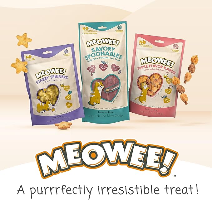 Savory Spoonables with Real Salmon, Tuna & Krill, 8 Count Tube, Triple Flavor Squeezable Lickable Wet Treats for Cats with Built-in Spoon for Less Mess