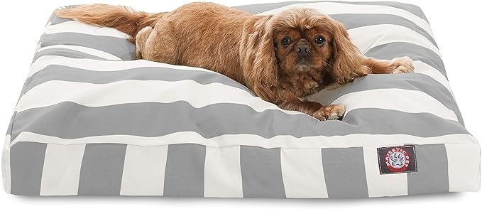 Majestic Pet Rectangle Medium Dog Bed Washable – Non Slip Comfy Pet Bed – Dog Crate Bed with Removable Washable Cover – Dog Kennel Bed for Sleeping - Dog Bed Medium Breed 36x29x4 Inch – Gray