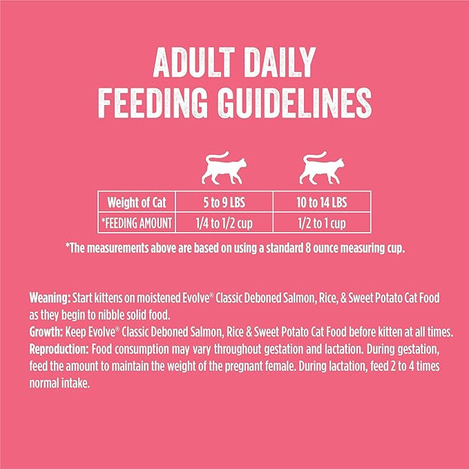 Evolve Classic Deboned Salmon, Brown Rice and Sweet Potato Recipe Cat Food, 14lb
