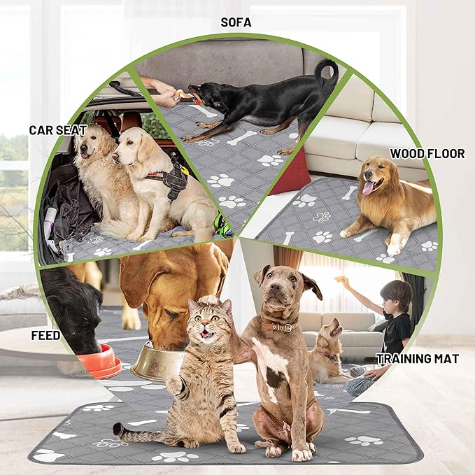 PatiencET Washable Pee Pads for Dogs, 72 x 72 Extra Large Reusable Puppy Pads with Super Absorbent for Pet Training, Housebreaking and Incontinence, Puppy Potty Pads with Waterproof Bottom