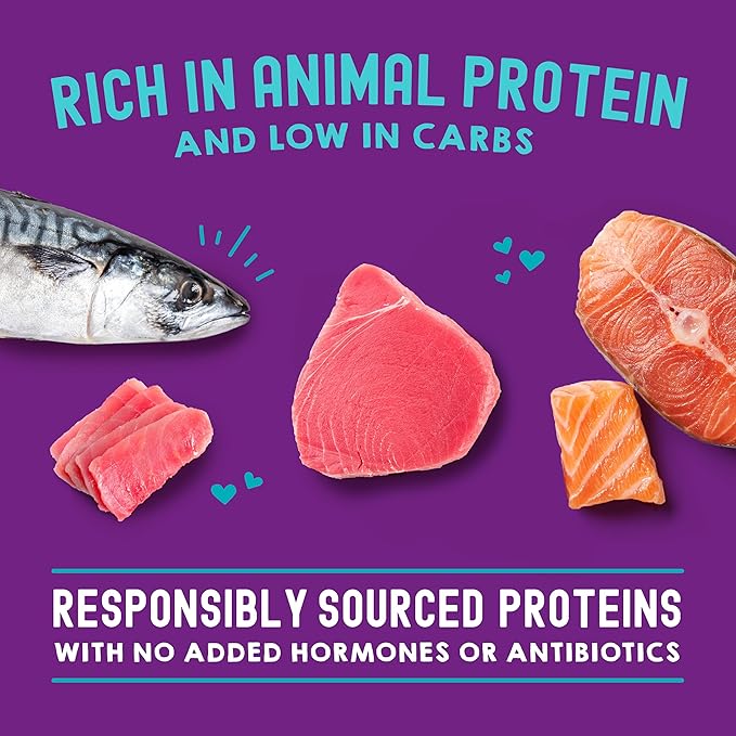 Stella & Chewy's Carnivore Cravings Wet Cat Food Pouches – Grain Free, Protein Rich Meal, Topper or Treat – Salmon, Tuna & Mackerel Recipe (2.8 Ounce Pouches, Case of 24)