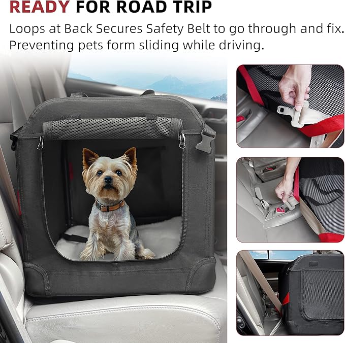 Petprsco Large Cat Carrier for 2 Cats Small Medium Dogs, Soft Pet Carrier 24x17x17 for Traveling with Warm Blanket Foldable Bowl and Washable Pad