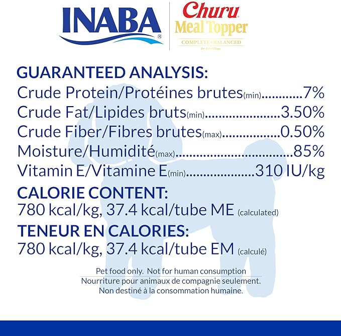 INABA Churu Meal Topper for Dogs, Complete & Balanced, Creamy, Lickable Purée Dog Food Toppers, 1.69 Ounce Tube, 9 Tubes (3 per Pack), Chicken with Pumpkin Recipe