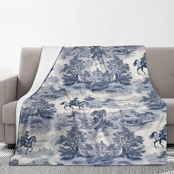 Western Cowboy Soft Throw Blanket Flannel Fleece Blankets Warm Cozy Lightweight Fuzzy Blanket for Bed Sofa Couch Home Decor 80"X60"