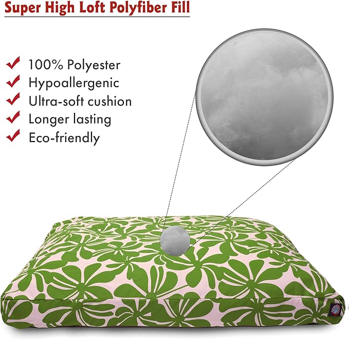 Sage Plantation Large Rectangle Indoor Outdoor Pet Dog Bed With Removable Washable Cover By Majestic Pet Products