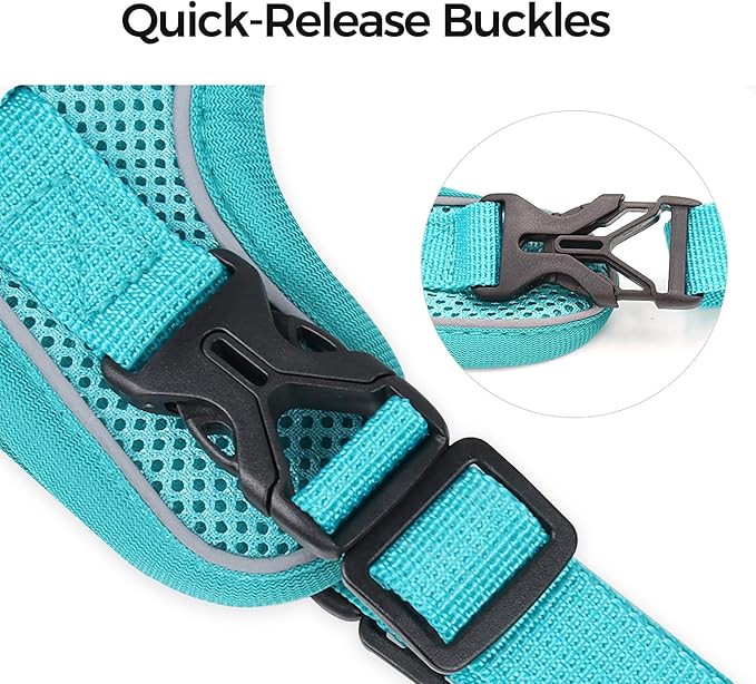 Cat Harness and Leash Set Escape Proof Tactical Small Kitten Harness Emotional Support Cat Vest, Turquoise, S