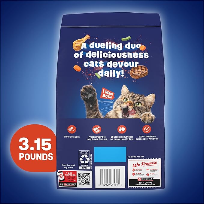 Purina Friskies Tender and Crunch'd With Flavors of Chicken, Beef, Carrots and Green Beans - (Pack of 4) 3.15 lb. Bags