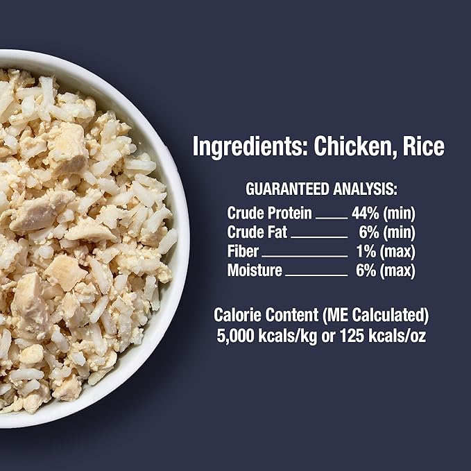 Whole Life Pet Freeze Dried Cat Food - Bland Diet for Cats with Sensitive Stomachs, Digestive Support, Anti-Diarrhea & Vomit Remedy – Human-Grade, Quick & Easy Chicken and Rice Meal, Ready in Minutes