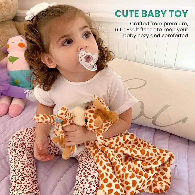 Security Blanket – Unisex Loveys for Babies – Toddler Soft Baby Security Blanket, Stuffed Animal Security Blanket 18 Inch (Giraffe)