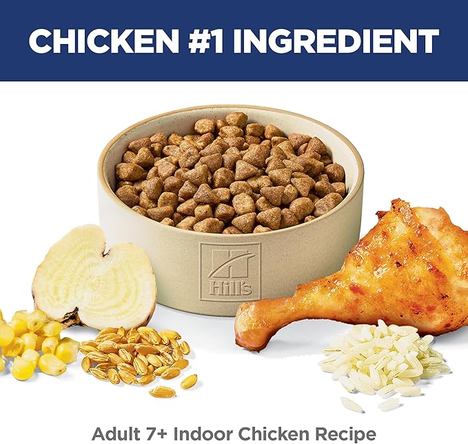 Hill's Science Diet Indoor, Senior Adult 7+, Easy Litter Box Cleanup, Dry Cat Food, Chicken Recipe, 15.5 lb Bag