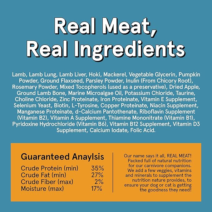 Real Meat Grain Free All Natural Dog & Cat Foods (Lamb & Fish, 14oz)