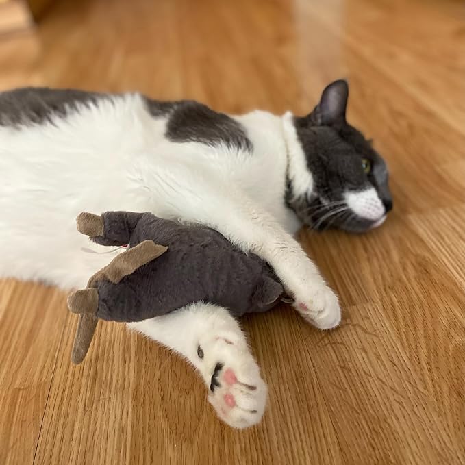 SPOT Big Mouse Bertha with Catnip - Lifelike Cat Toy, Fuzzy Mice with Catnip and Crinkle Sound, Large Size for Cuddling, Chasing, Playing - 7in Plush Toys, Assorted Colors