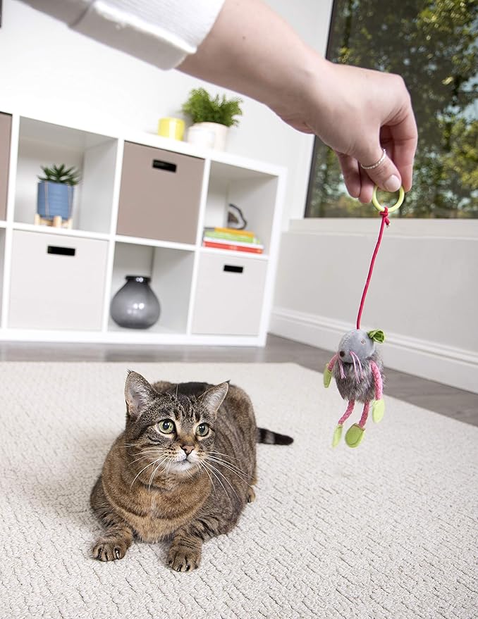 SmartyKat Bouncy Mouse Bungee Dangler Plush Cat Toy - Randomly Selected Color, One Size