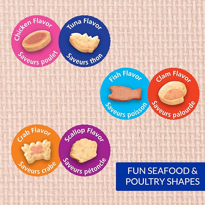 INABA Juicy Bites, Moist & Chewy Cat Treats with Vitamin E and Green Tea Extract, 0.4 Ounces per Pouch, 18 Pouches (3 per Bag), Fish and Clam