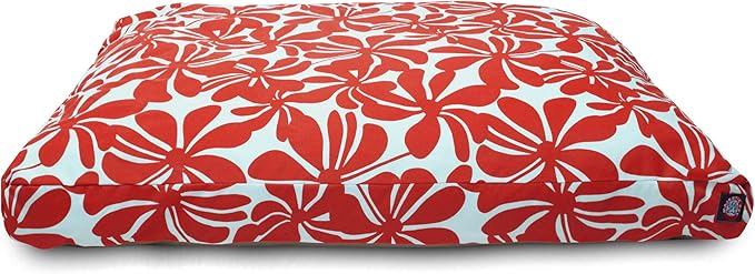 Red Plantation Small Rectangle Indoor Outdoor Pet Dog Bed With Removable Washable Cover By Majestic Pet Products