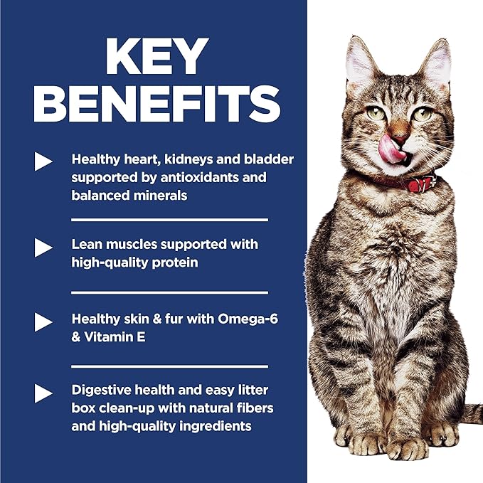 Hill's Science Diet Indoor, Senior Adult 7+, Easy Litter Box Cleanup, Dry Cat Food, Chicken Recipe, 15.5 lb Bag