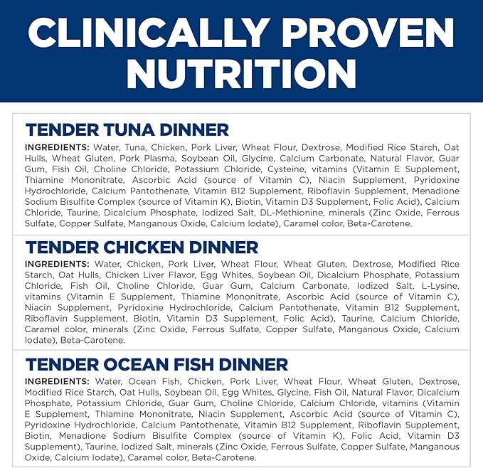 Hill's Science Diet Adult 1-6 Premium Nutrition, Wet Cat Food, Variety Case: Tuna; Chicken; Ocean Fish Stew, 5.5 oz Cans Variety Pack, Case of 12