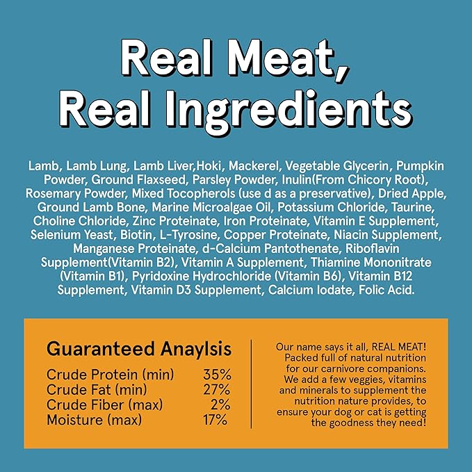 Real Meat Grain Free All Natural Dog & Cat Foods (Lamb & Fish, 14oz)
