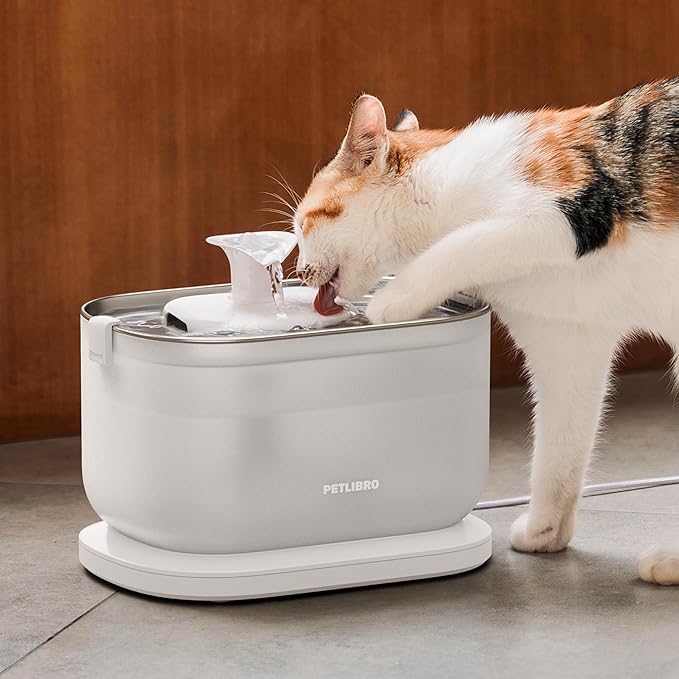 PETLIBRO Cat Water Fountain with Wireless Pump, 2.5L/84oz Pet Water Fountain for Cats Indoor Stainless Steel, Cat Water Dispenser with Two Flow Modes, Cat Fountain for Drinking Easy Clean, BPA-Free