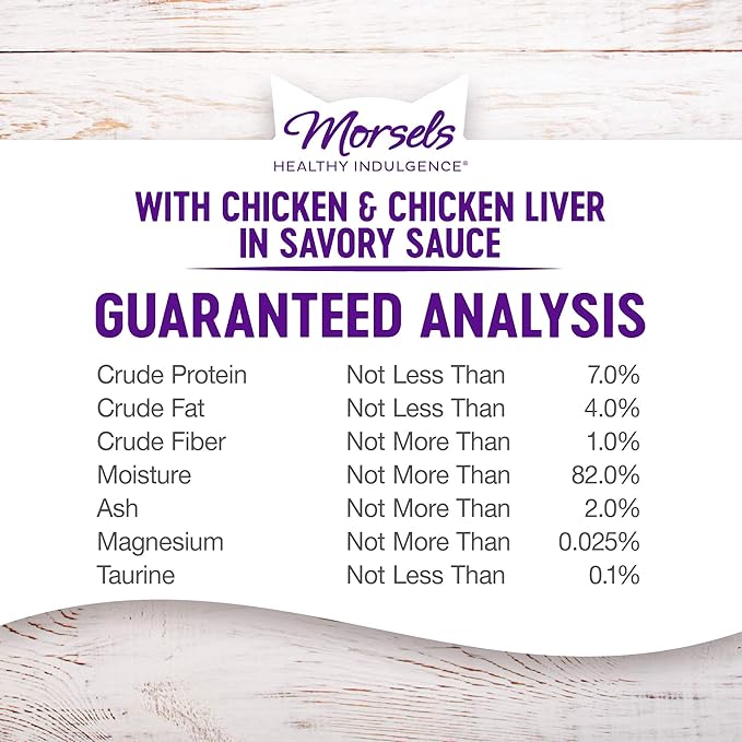 Wellness Healthy Indulgence Morsels Grain-Free Wet Cat Food, Made with Natural Ingredients, Quality Proteins, Complete and Balanced Meal, 3 oz Pouches (Chicken & Chicken Liver, 24 Pack)