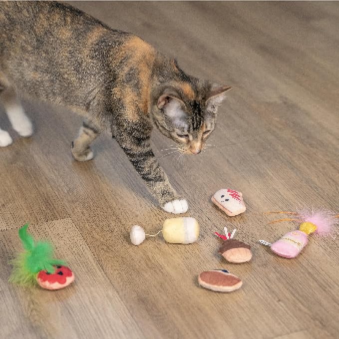 Catstages Purrsecco & Cupcakes Plush Interactive Catnip Cat Toys - 6 Pack