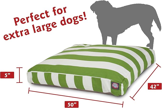 Majestic Pet Rectangle Large Dog Bed Washable – Non Slip Comfy Pet Bed – Dog Crate Bed with Removable Washable Cover – Dog Kennel Bed for Sleeping - Dog Bed X-Large Breed 50x42x5 Inch – Sage Green