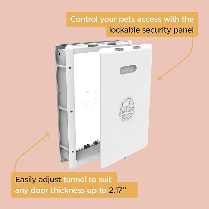 Essential Pet Door for Screens, Doors and Walls up to 2.76" Thick, for Dogs up to 100 lbs., Large, White