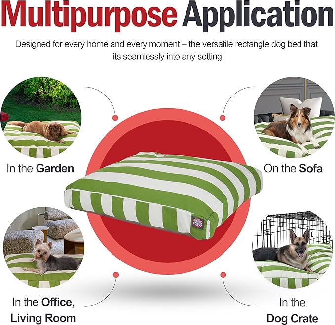 Majestic Pet Rectangle Small Dog Bed Washable – Non Slip Comfy Pet Bed – Dog Crate Bed with Removable Washable Cover – Dog Kennel Bed for Sleeping - Dog Bed Small Breed 27x20x4 Inch – Sage Green