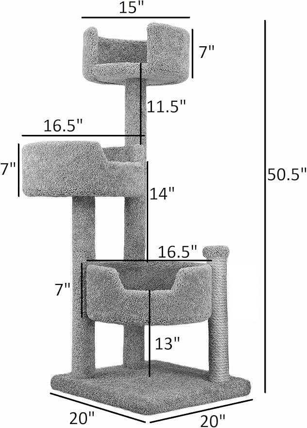 New Cat Condos Wood and Carpet Cat Tree for Big Cats