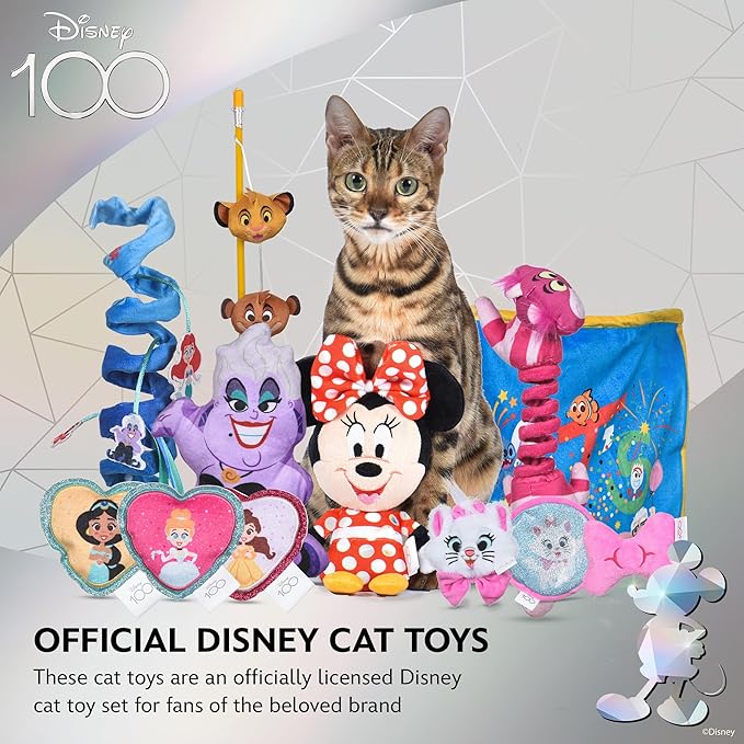 Minnie Mouse Cat Kicker Toy with Catnip, 9in | Disney Cat Toys | Fun Cat Kicker Style Plush Toy with Catnip and Crinkle for Cats Inspired by Disney Mickey and Friends