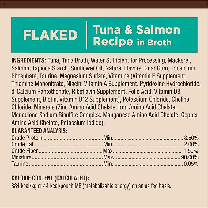 Wellness CORE Tiny Tasters Wet Cat Food, Complete & Balanced Natural Pet Food, Made with Real Meat, 1.75-Ounce Pouch, 12 Pack (Adult Cat, Flaked Tuna & Salmon in Gravy)