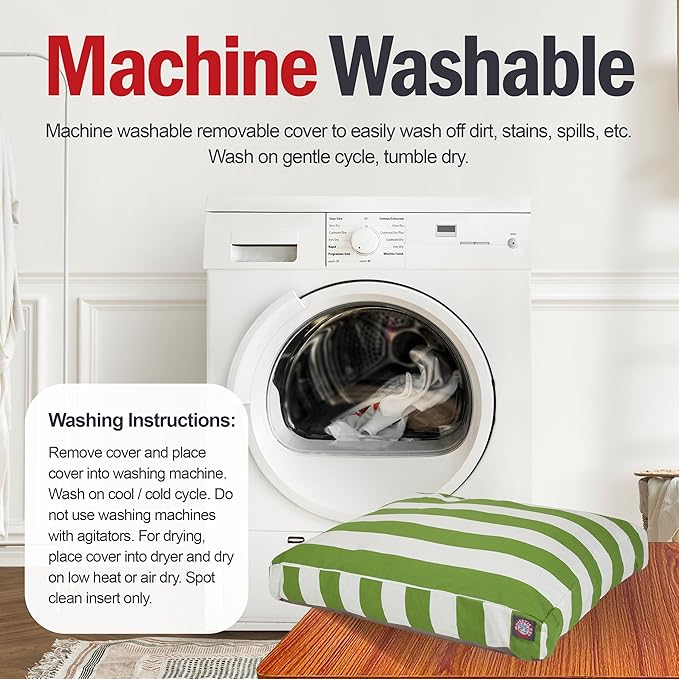 Majestic Pet Rectangle Medium Dog Bed Washable – Non Slip Comfy Pet Bed – Dog Crate Bed with Removable Washable Cover – Dog Kennel Bed for Sleeping - Dog Bed Medium Breed 36x29x4 Inch – Sage Green