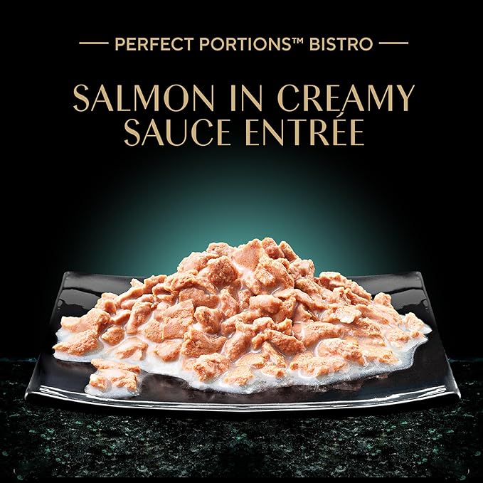Sheba Perfect Portions Bistro Adult Wet Cat Food, Salmon in Creamy Sauce Entree, (24) 2.6 oz. Twin-Pack Trays
