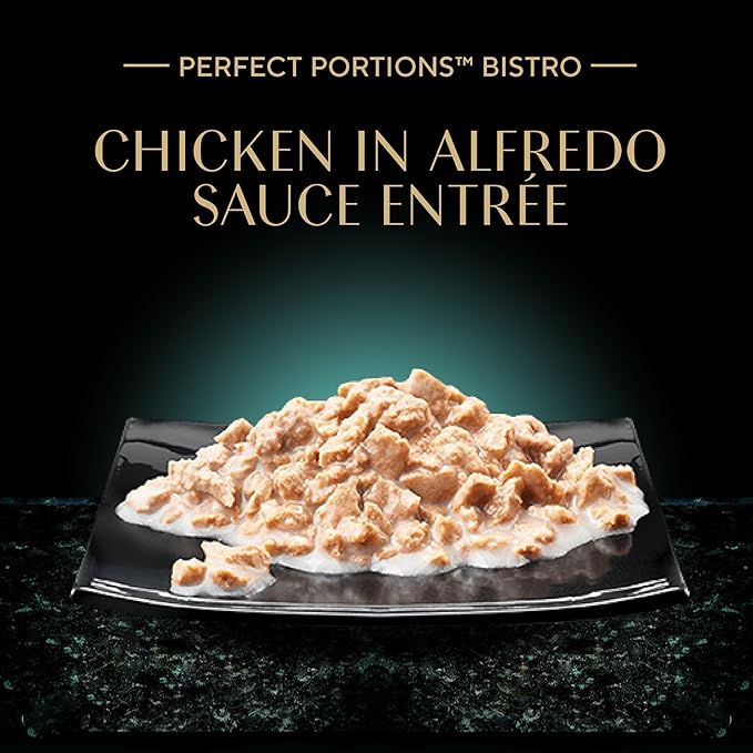Sheba Perfect Portions Bistro Adult Wet Cat Food, Chicken in Alfredo Sauce Entree, (24) 2.6 oz. Twin-Pack Trays