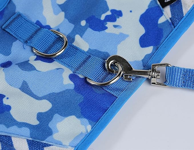 Cat Harness and Leash for Walking Escape Proof, Adjustable Cat Vest Harness, Padded Stylish Cat Walking Jackets, Blue Camo, Extra Large
