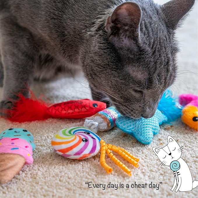 Catstages Kitty Sweet Treats Plush Catnip Cat Toys - 6 Pack