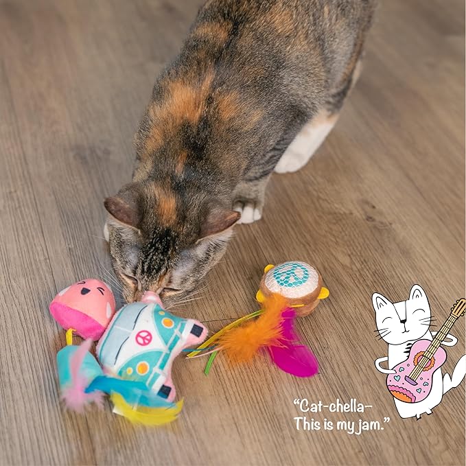 Catstages Festival-Themed Interactive Plush Catnip Cat Toys - 3 Pack