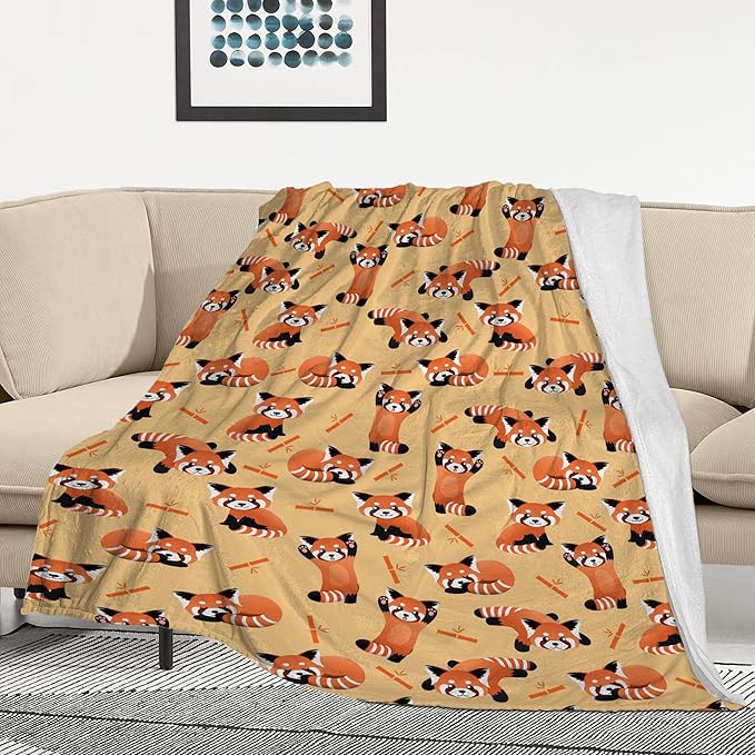 Red Panda Blanket Ultra Soft Flannel Merch Red Panda Throw Blanket Stuff Gifts for Red Panda Bamboo Lovers Blankets for Girls Boys Kids Women Adults 50"X 40"