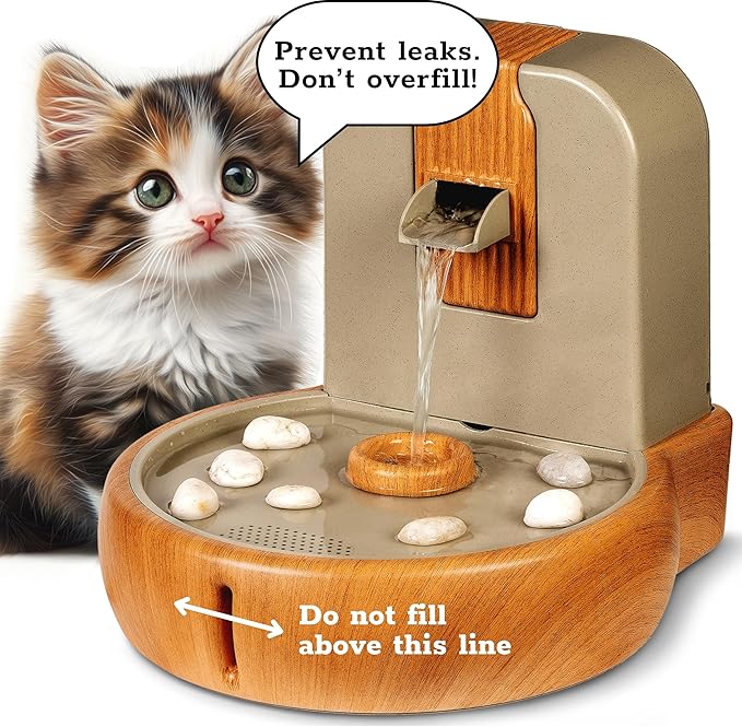 Cat Water Fountain – Eco-Friendly Zen Cat Fountain with Feng Shui Design, Bioplastic Wheat-Based Material, Splash-Free, Easy to Clean, Premium Filtration, Water Fountains for Cats Indoor
