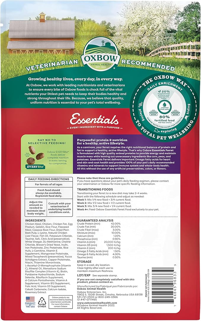 Oxbow Animal Health Essentials Ferret Food - 4 lb
