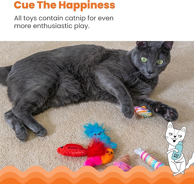 Catstages Kitty Sweet Treats Plush Catnip Cat Toys - 6 Pack