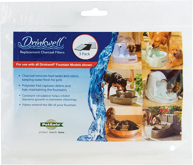 PetSafe Drinkwell Replacement Premium Carbon Filters 3 Pack (Each Pack Contains 3 Filters / 9 Filters Total)