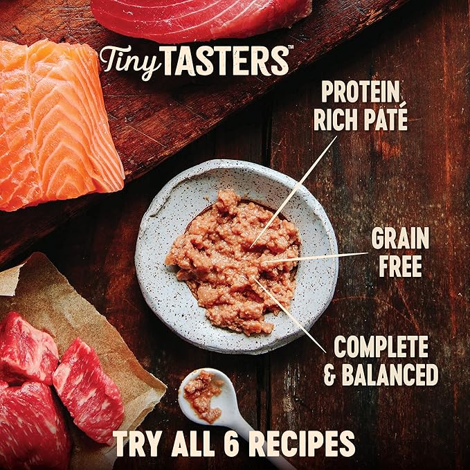Wellness CORE Tiny Tasters Wet Cat Food Topper, Grain Free, Complete & Balanced Nutrition Made with Real Meat, No-Mess Pouches, (Adult Cat, Land Variety Pack), 1.75 Ounce (Pack of 12)