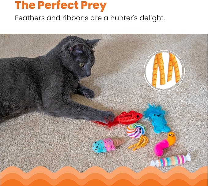 Catstages Kitty Sweet Treats Plush Catnip Cat Toys - 6 Pack