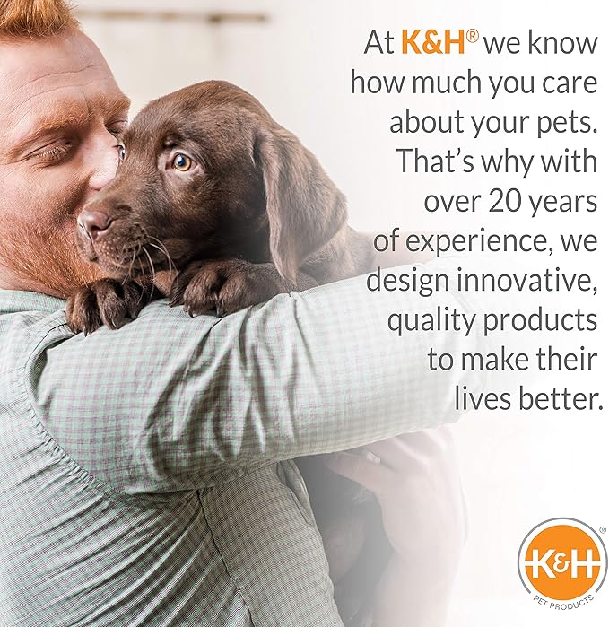 K&H Pet Products Self-Warming Pet Cot Elevated Dog Bed Cot - Chocolate/Fleece, Large 30 X 42 X 7 Inches