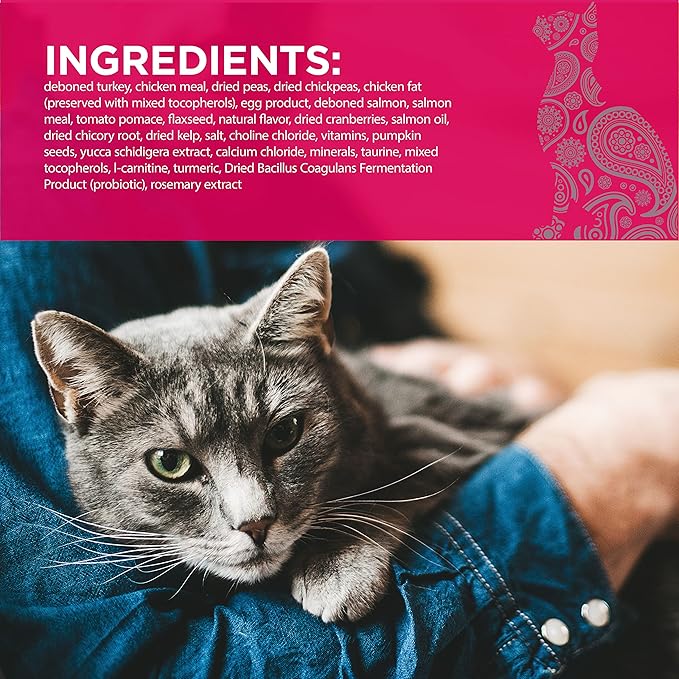 PURELUXE Grain and Gluten Free Cat Food, Healthy Weight Elite Nutrition, Turkey, Chicken, Salmon, for Senior, Less Active or Overweight Cats, All Life Stages and Breeds, Made in The USA, 11lbs