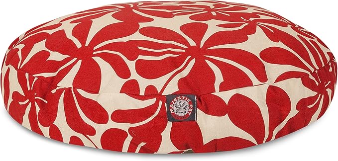 Red Plantation Medium Round Indoor Outdoor Pet Dog Bed With Removable Washable Cover By Majestic Pet Products