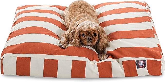 Majestic Pet Rectangle Medium Dog Bed Washable – Non Slip Comfy Pet Bed – Dog Crate Bed with Removable Washable Cover – Dog Kennel Bed for Sleeping - Dog Bed Medium Breed 36x29x4 Inch – Burnt Orange